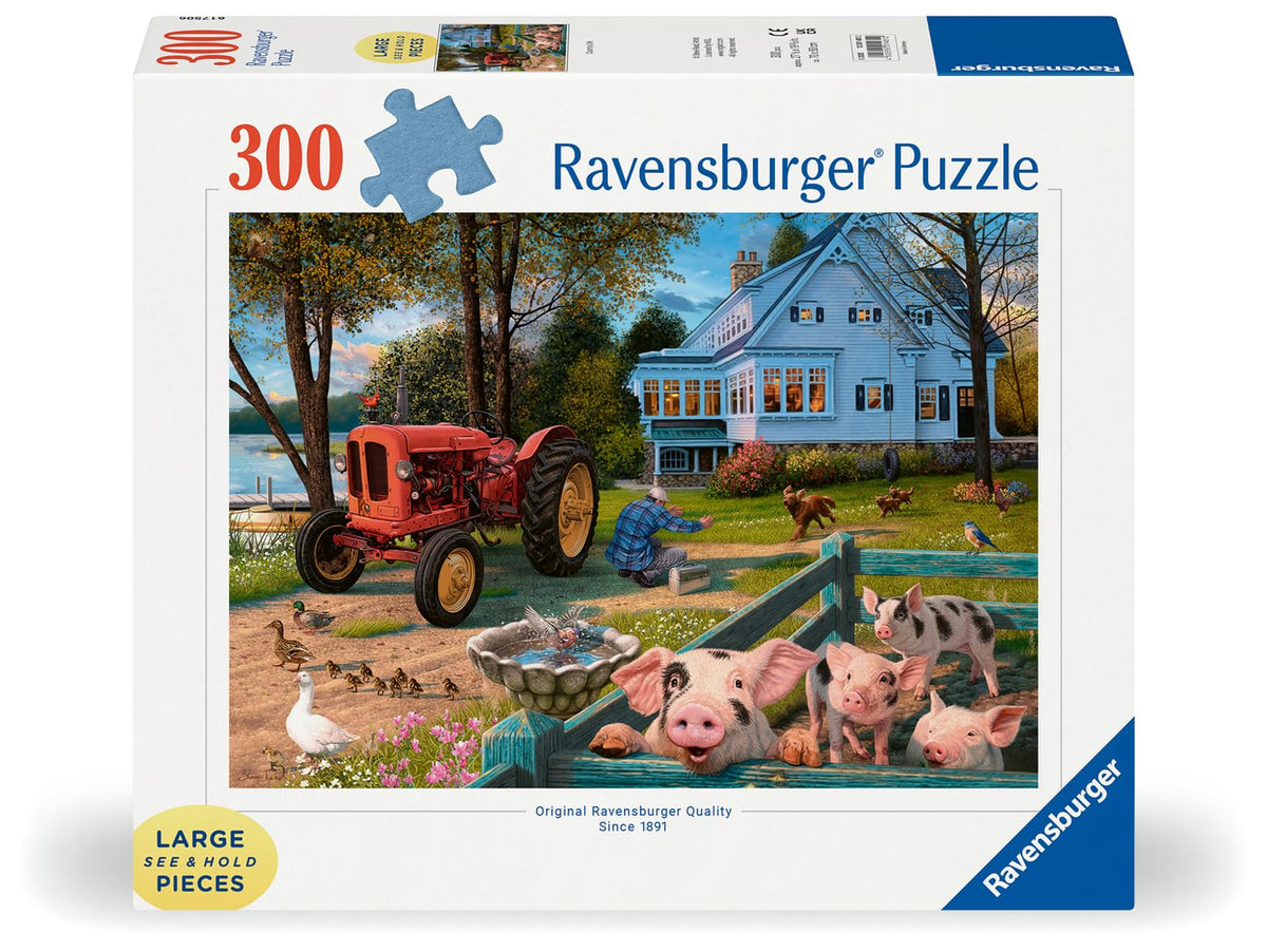 Ravensburger Country Life pigs in pen scene puzzle ideal for calm evenings