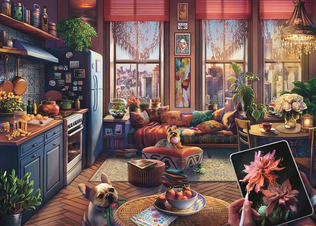Ravensburger Cozy Boho Studio art supplies image, perfect for mindful focus sessions