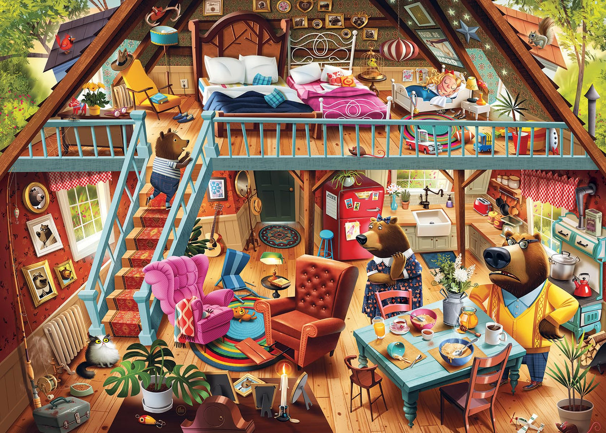 Ravensburger Dean MacAdam Goldilocks gets caught puzzle box art, inviting immersive puzzling