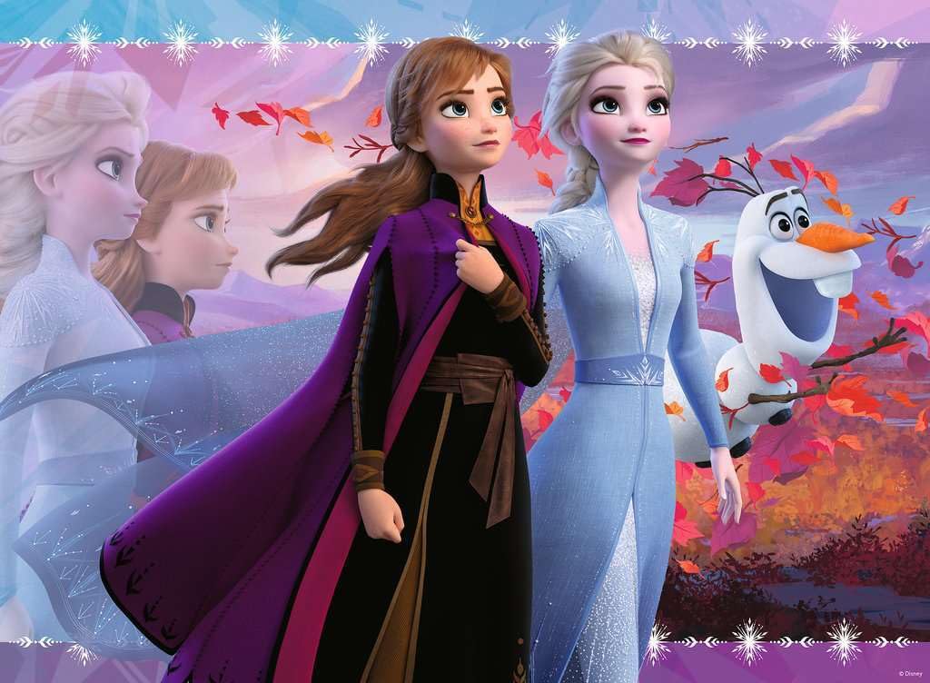 Ravensburger Disney Frozen 2 Strong Sisters puzzle with unique pieces supports frustration-free puzzling.