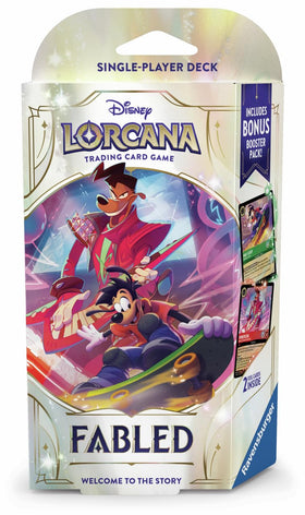 Ravensburger Disney Lorcana Fabled Deck Emerald Ruby starter set for quick, casual matches.