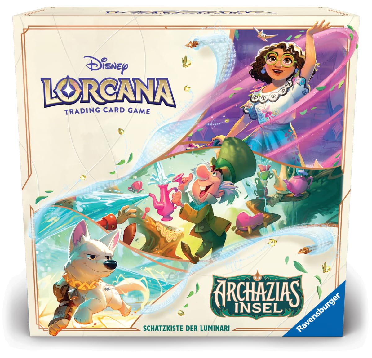 Ravensburger Disney Lorcana Illumineers Trove comprehensive contents list.
