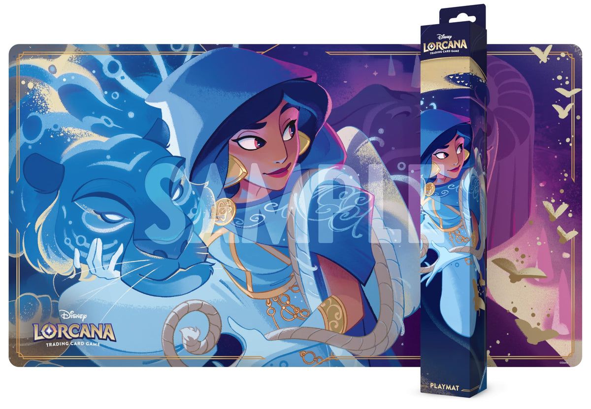 Ravensburger Jasmine playmat with Steady Strategist art for secure, non-slip Lorcana gameplay