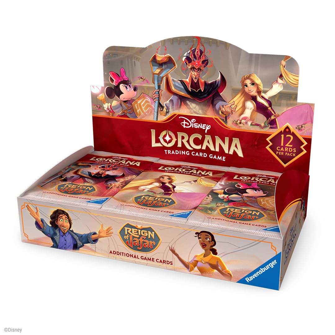 Ravensburger Disney Lorcana Reign of Jafar booster display front view for serious collectors.