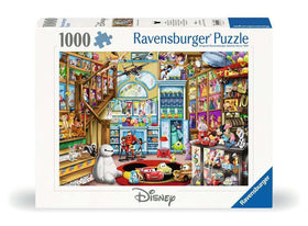 Ravensburger Disney-Pixar toy store scene puzzle enhances family time with colorful characters.