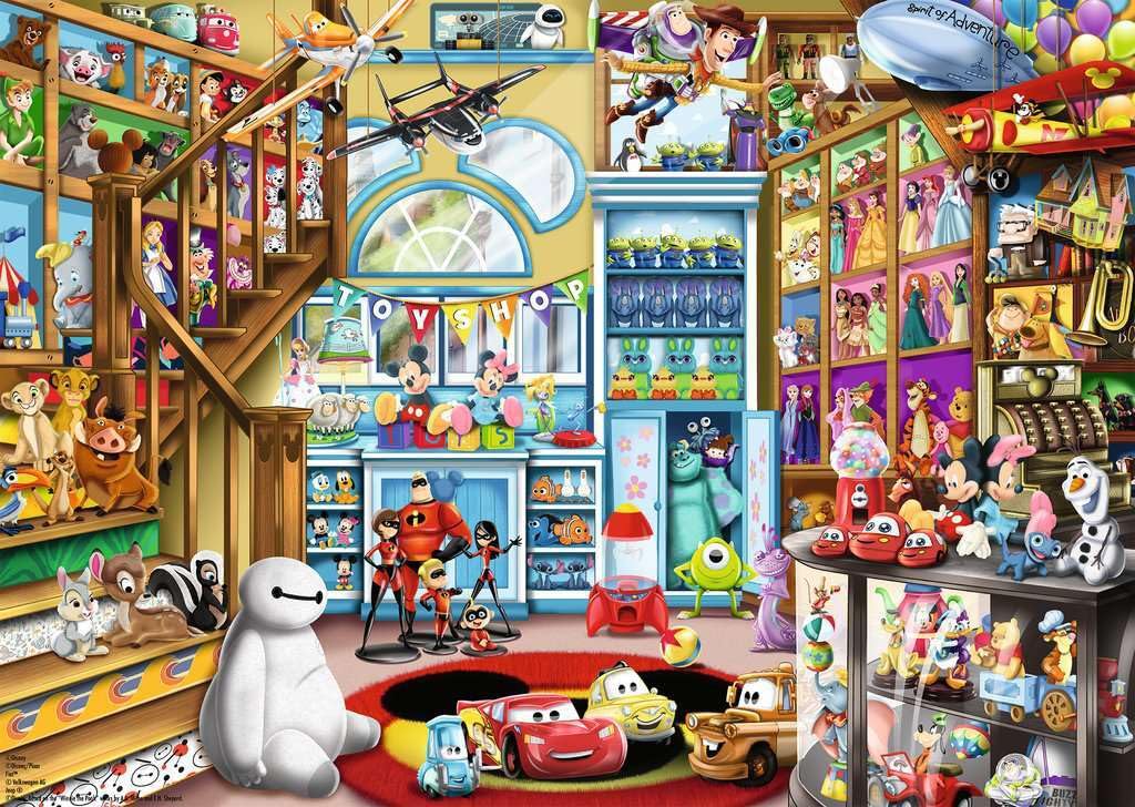 Ravensburger Woody and Buzz Lightyear image inspires focus during a relaxing puzzle session.