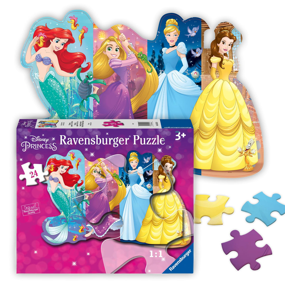 Ravensburger Disney Pretty Princesses puzzle with Cinderella sparks imaginative play and fine motor skills.