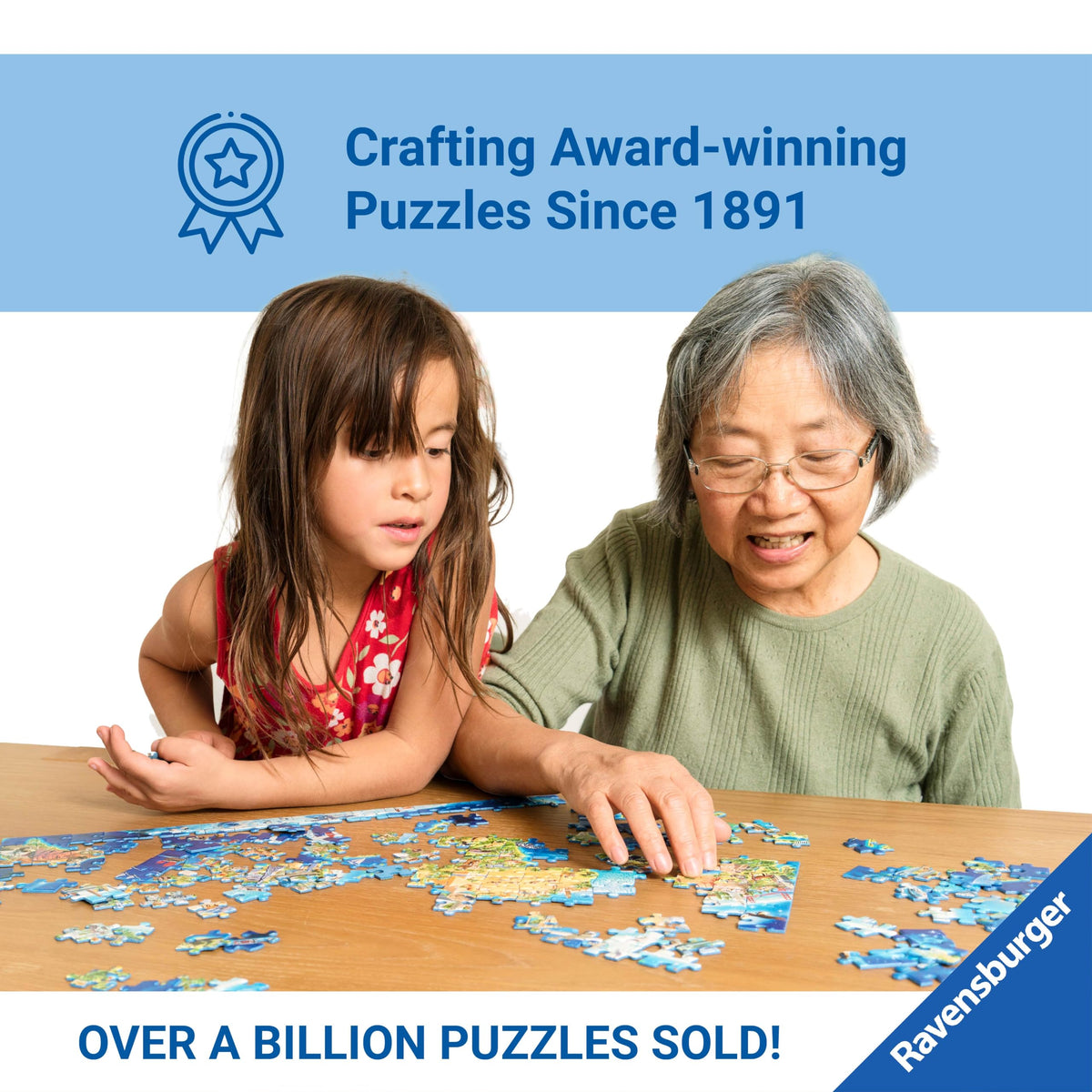 Ravensburger Disney Pretty Princesses puzzle made with FSC certified materials.
