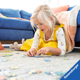 Ravensburger Disney Stitch puzzle pieces close-up highlighting precise interlocking for frustration-free assembly