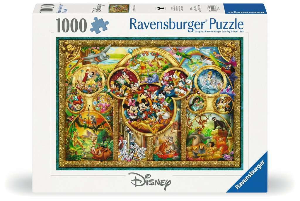 Ravensburger Disney Themes 1000-piece puzzle box front highlights premium quality
