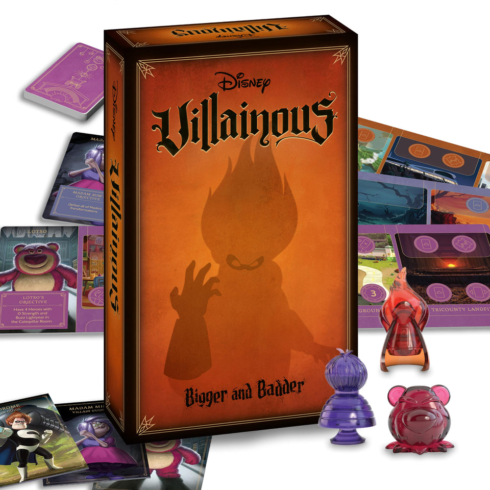 Ravensburger Disney Villainous Bigger and Badder game box ready for family strategy night.