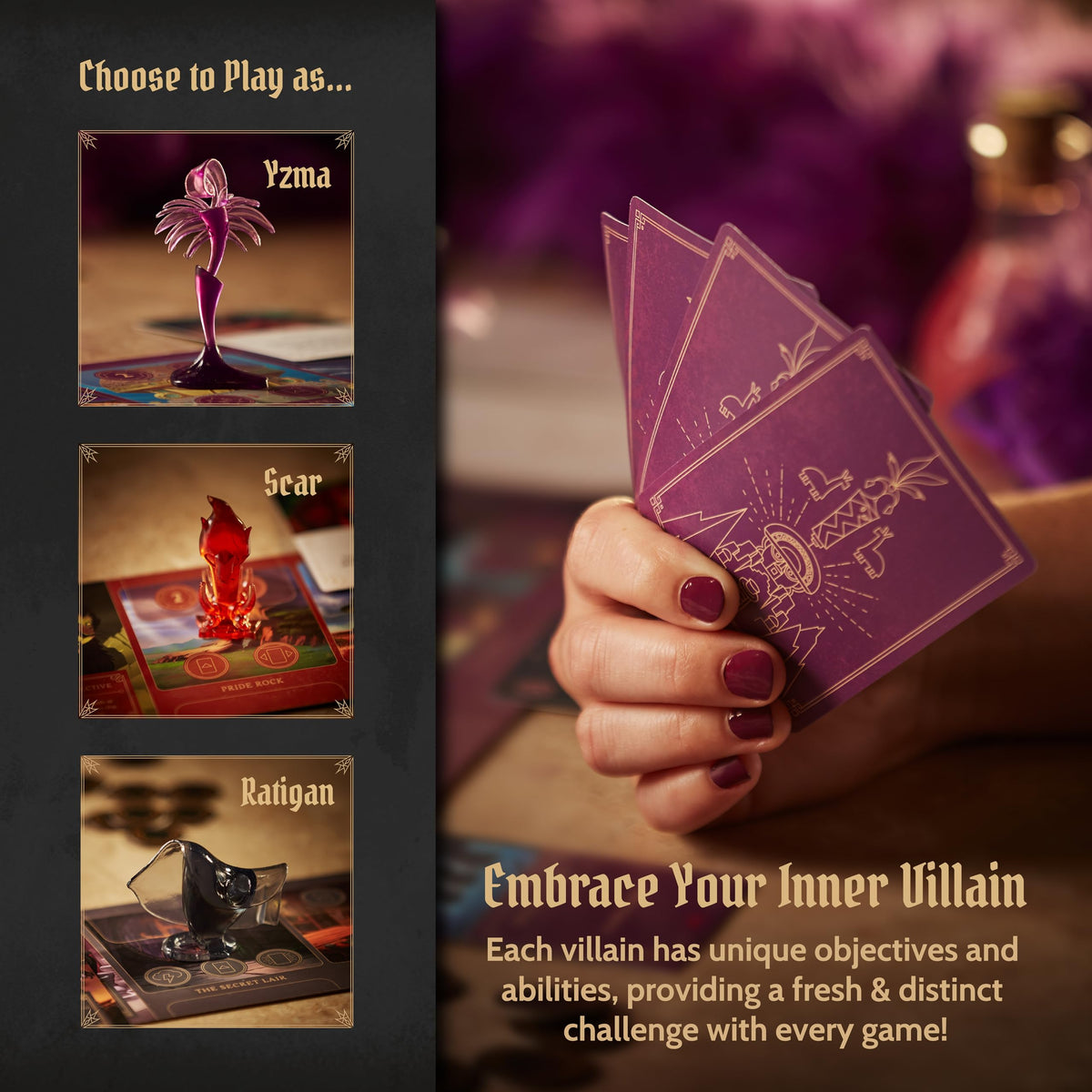 Ravensburger Disney Villainous components on table ready for strategic setup and play