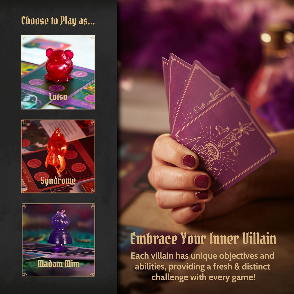 Ravensburger Disney Villainous Syndrome figure highlighting clever objective-driven play.