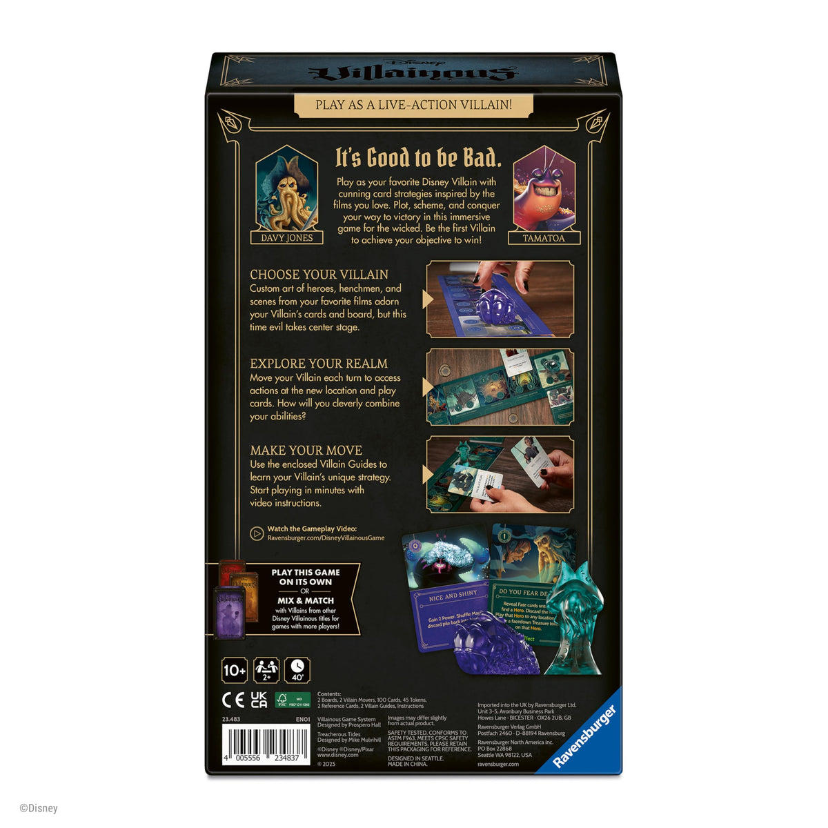 Ravensburger Disney Villainous Treacherous Tides art work enhances immersion