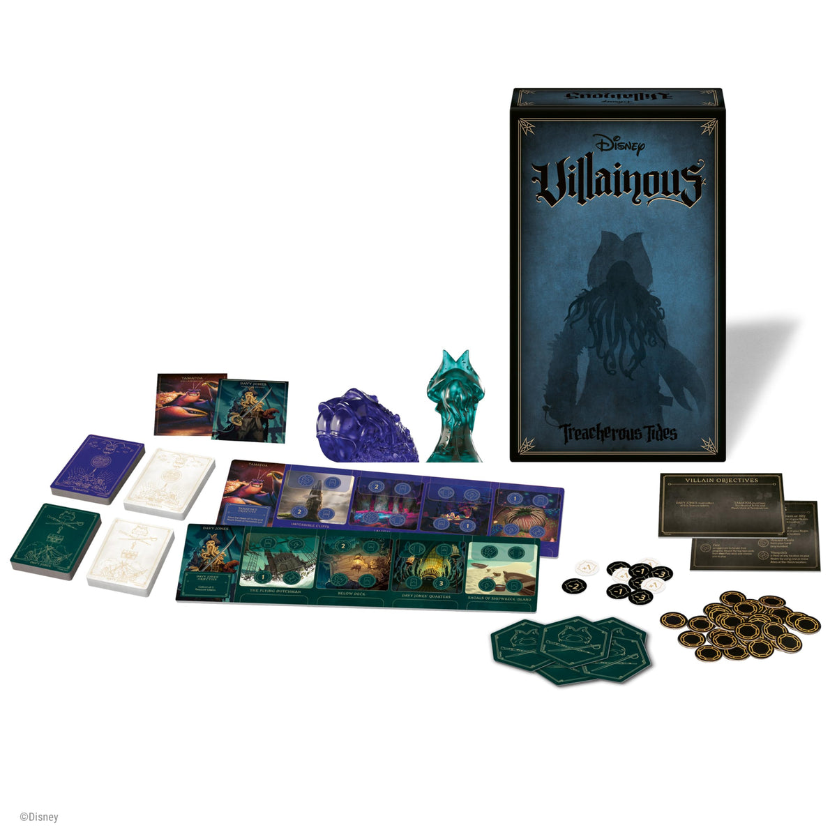 Ravensburger Disney Villainous Treacherous Tides Davy Jones figure ready to command the seas