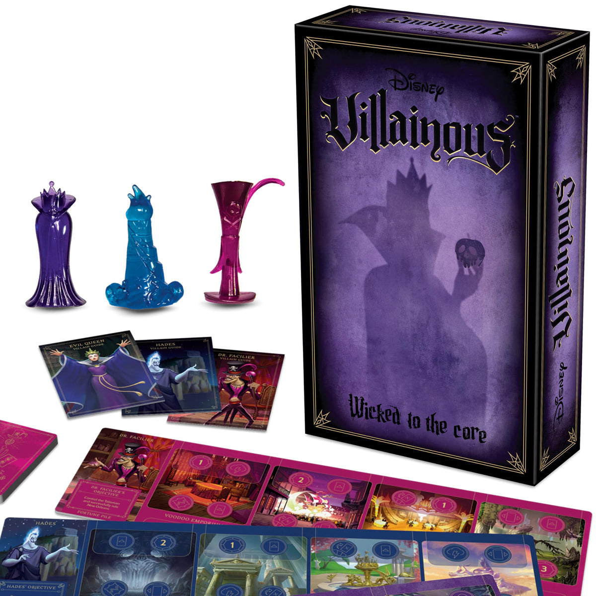 Ravensburger Disney Villainous Wicked to The Core game setup for engaging family play.