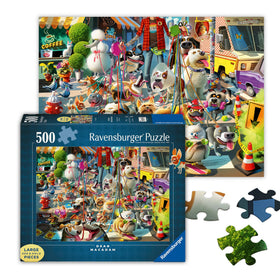Ravensburger The Dog Walker large-format puzzle pieces for easy handling and immersive building.