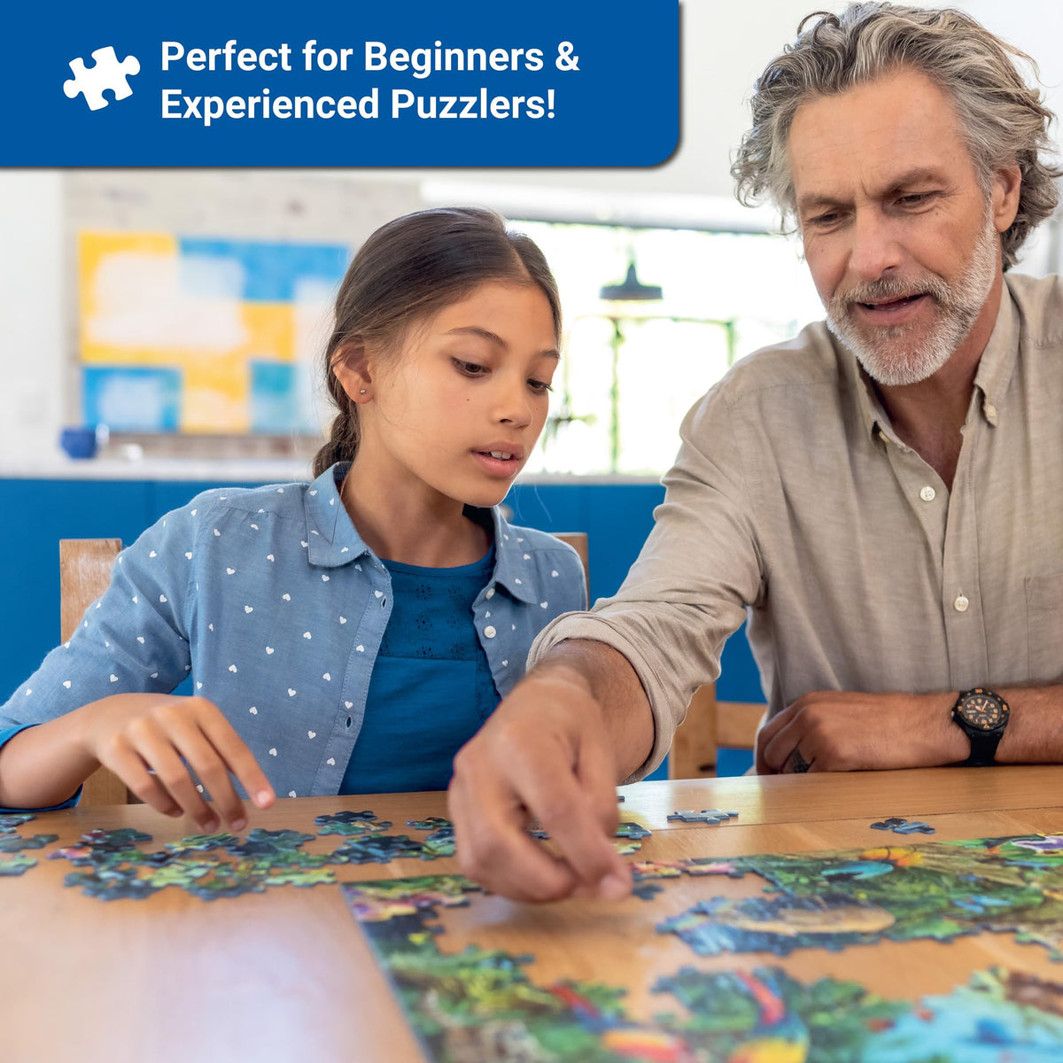 Ravensburger Dog Walker parade artwork showcasing vibrant colors for family fun.