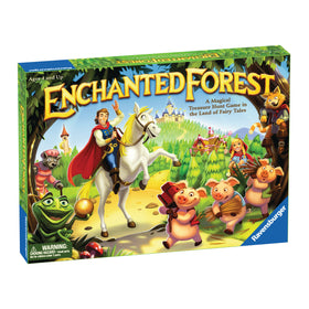 Ravensburger Enchanted Forest game box art showing a fairy-tale forest scene for family-friendly play