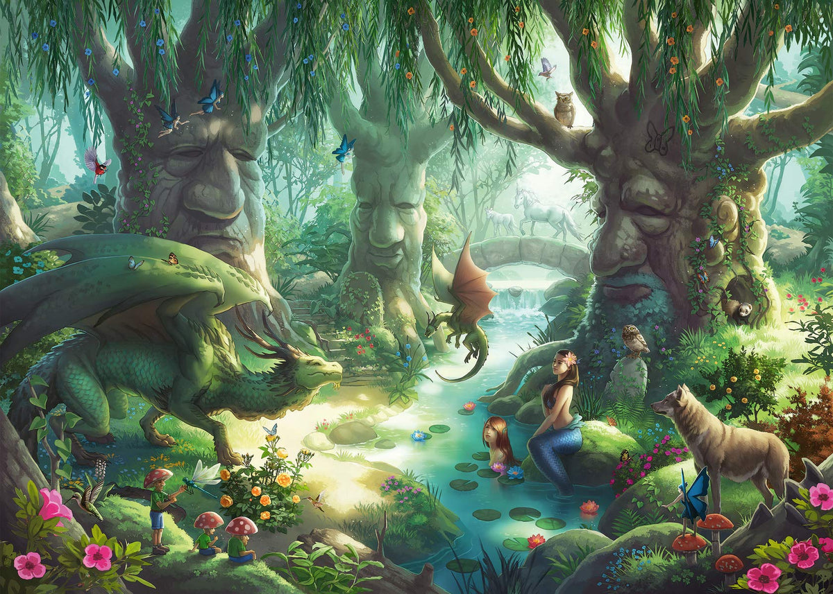 Ravensburger Escape Kids Puzzle forest scene for collaborative play and storytelling.
