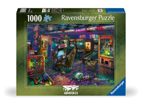 Ravensburger Forgotten Arcade image highlights spider webs for mindful puzzling