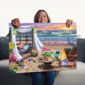 Ravensburger Cabana Retreat frameable-puzzle-finish — ready to display after completion.