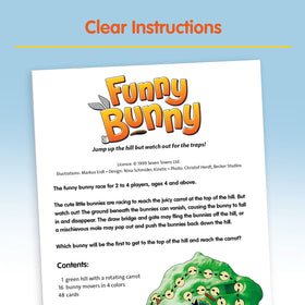Carrot goal highlighted as the finish line in Ravensburger Funny Bunny Game