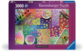 Ravensburger gradient puzzle collage design with bold colors for an engaging adult puzzle session.