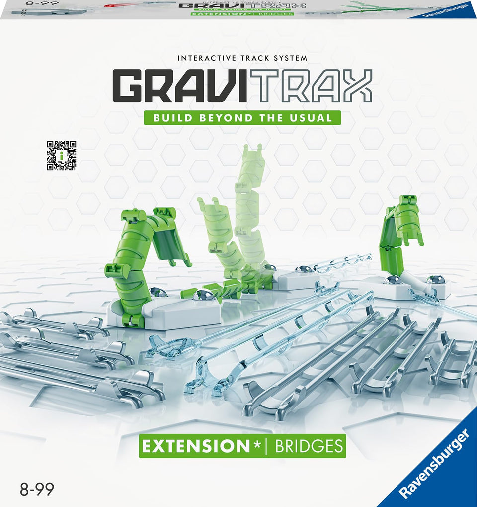 Ravensburger GraviTrax bridges assembly, showcasing modular components for creative marble runs