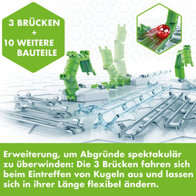 Ravensburger GraviTrax roll-out bridge detailing a new marble route option