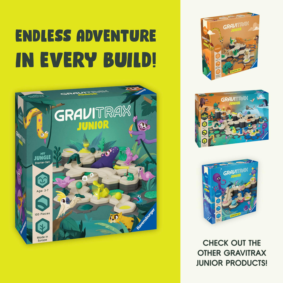 Ravensburger GraviTrax Junior instruction and lid help keep play organized