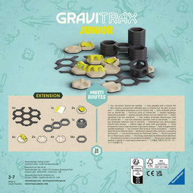 Ravensburger GraviTrax Junior Multi-Routes components display colorful parts for creative experimentation.