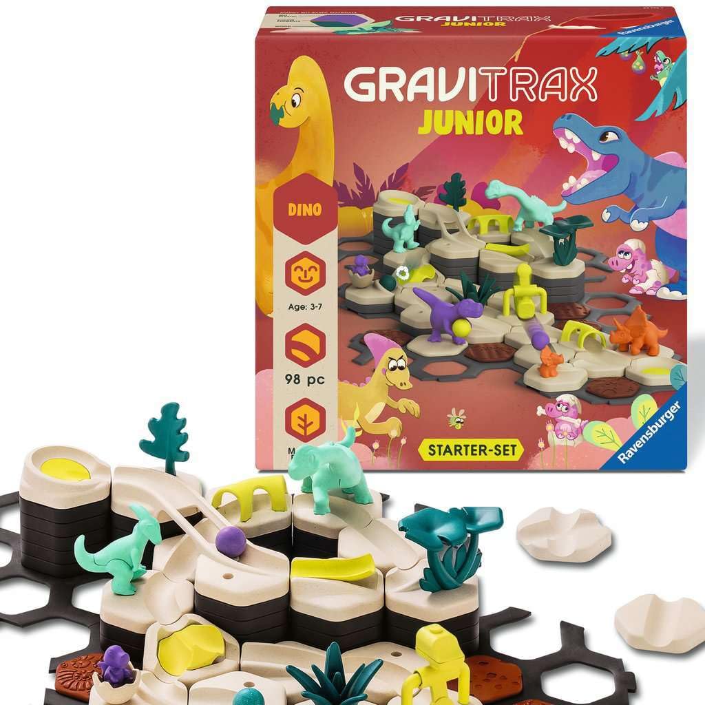 Eco-friendly wooden bioplastic components of GraviTrax Junior for sustainable play
