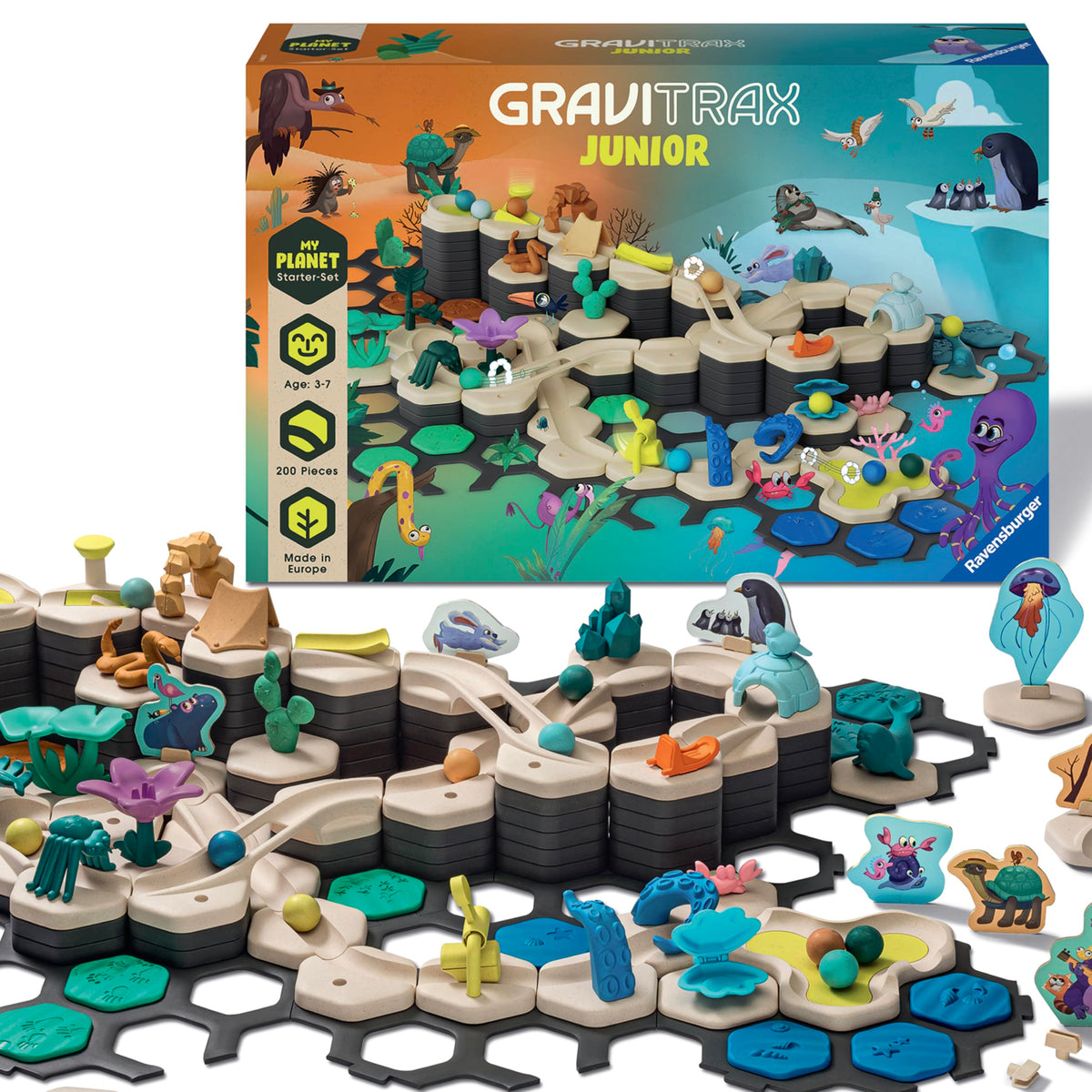 Ravensburger GraviTrax Junior XXL marble layout for creative STEM play