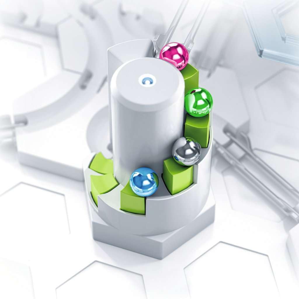Ravensburger GraviTrax POWER Elevator unboxed contents enable quick setup and immediate play
