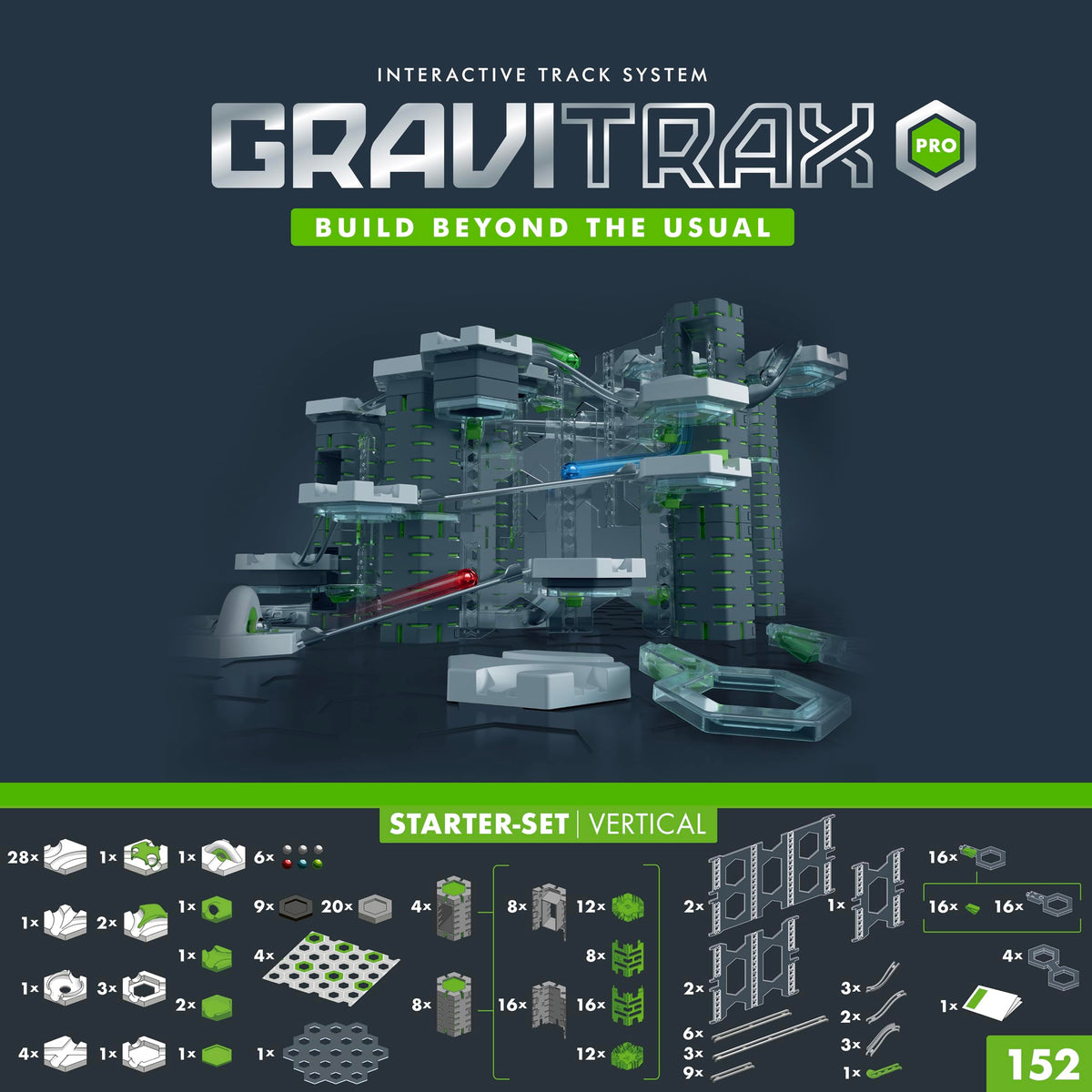 Ravensburger GraviTrax PRO Starter Set 152 components enable modular builds