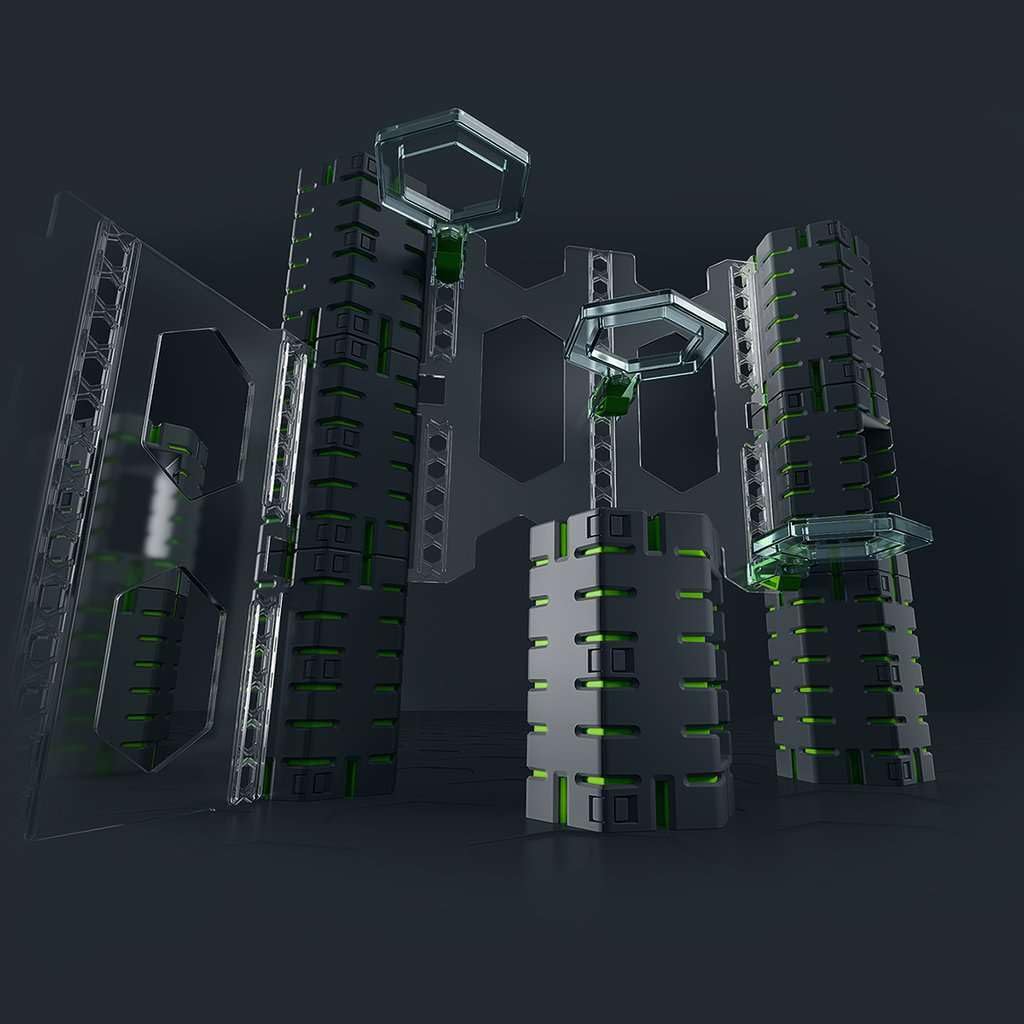Ravensburger GraviTrax Pro walls, pillars, and balconies layout supports modular play