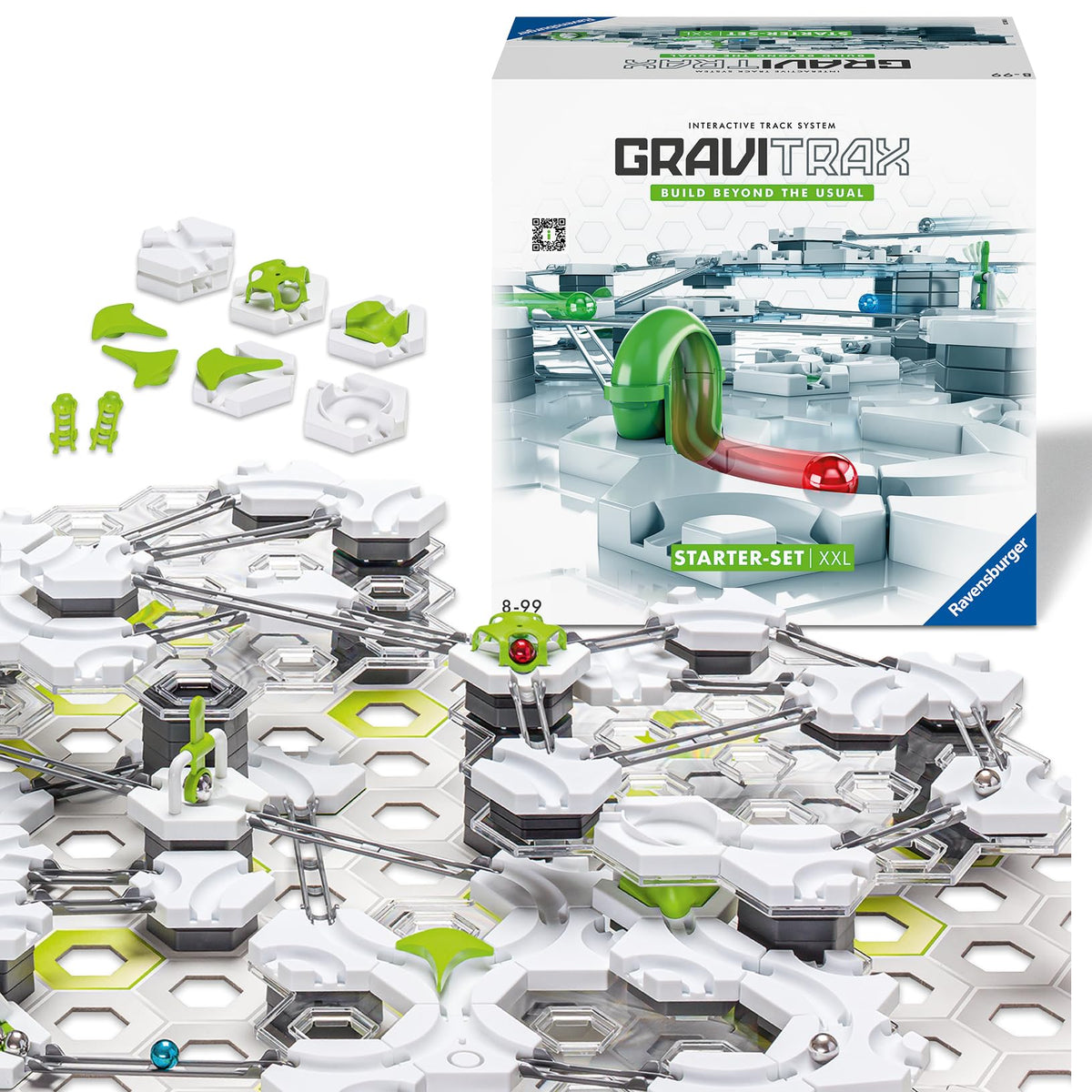 Ravensburger GraviTrax XXL Starter Set assembly area for creative marble runs.