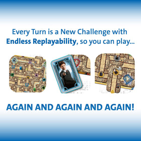 Ravensburger Harry Potter Labyrinth box art showcases magic on shelves.