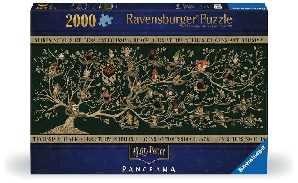Ravensburger Harry Potter Sirius Black family tree cover image highlighting premium interlocking pieces
