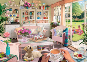 Ravensburger Haven No.12 Tea Shed 1000pc puzzle with precise interlocking for easy assembly