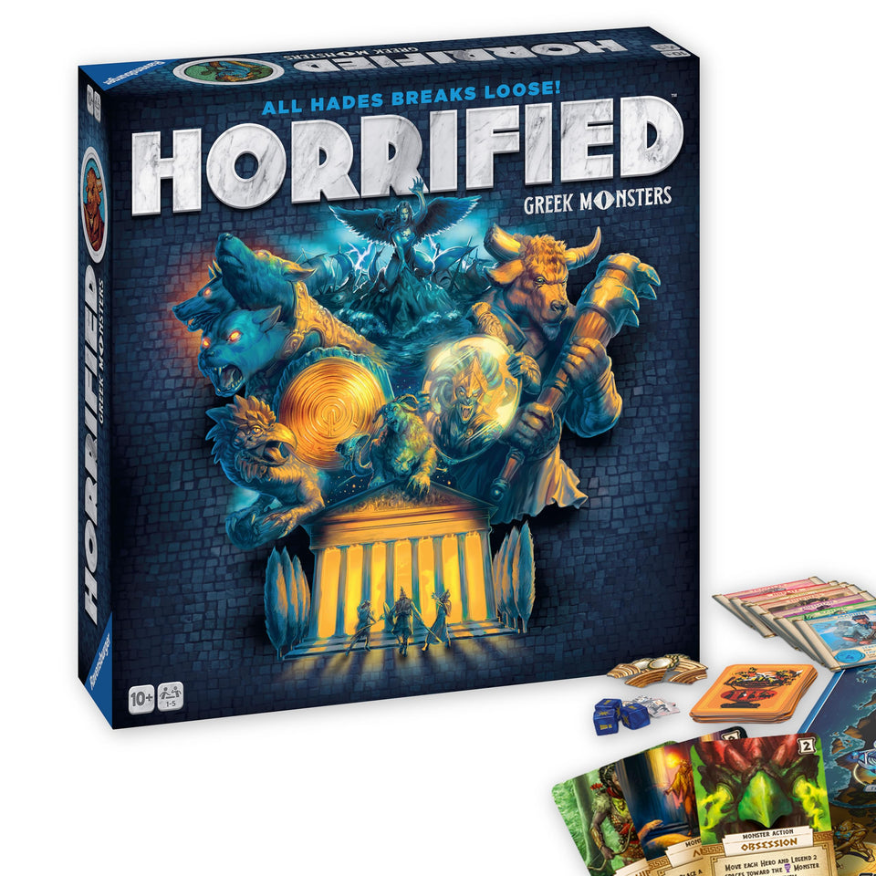 Ravensburger Horrified Greek Monsters game board designed for cooperative play