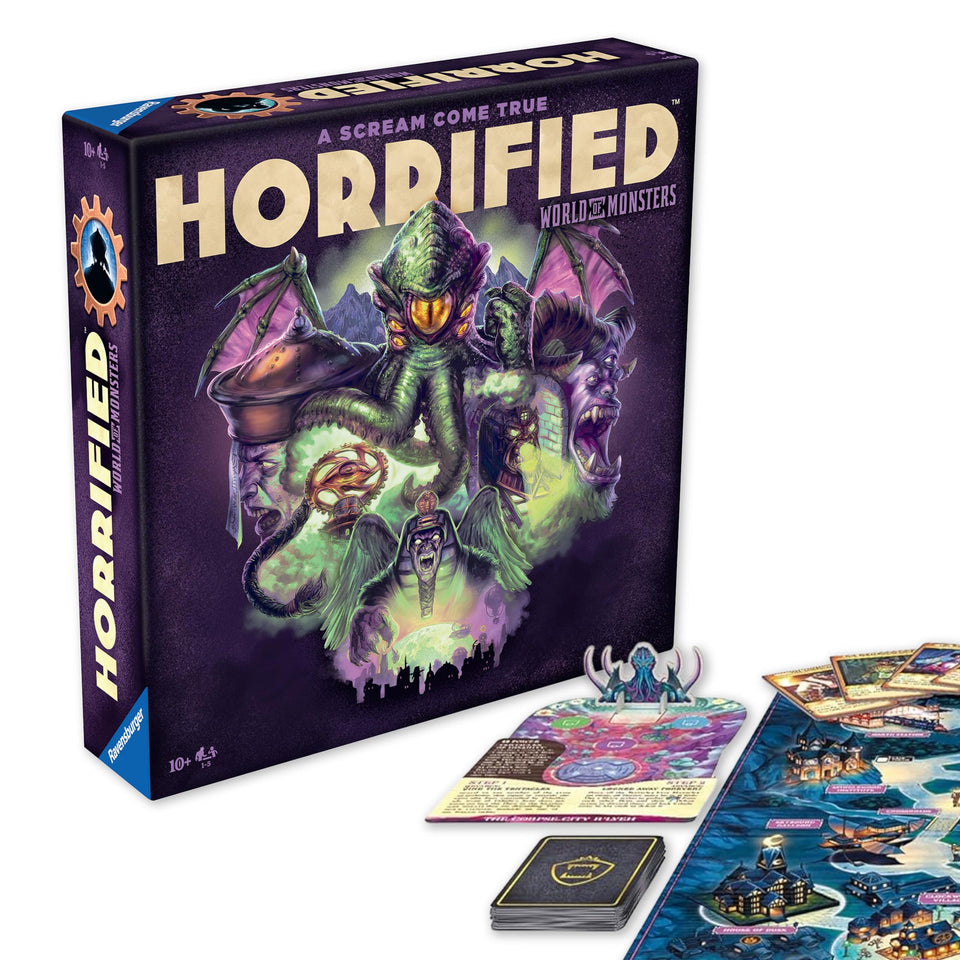 Ravensburger Horrified World of Monsters board: cooperative play for families.