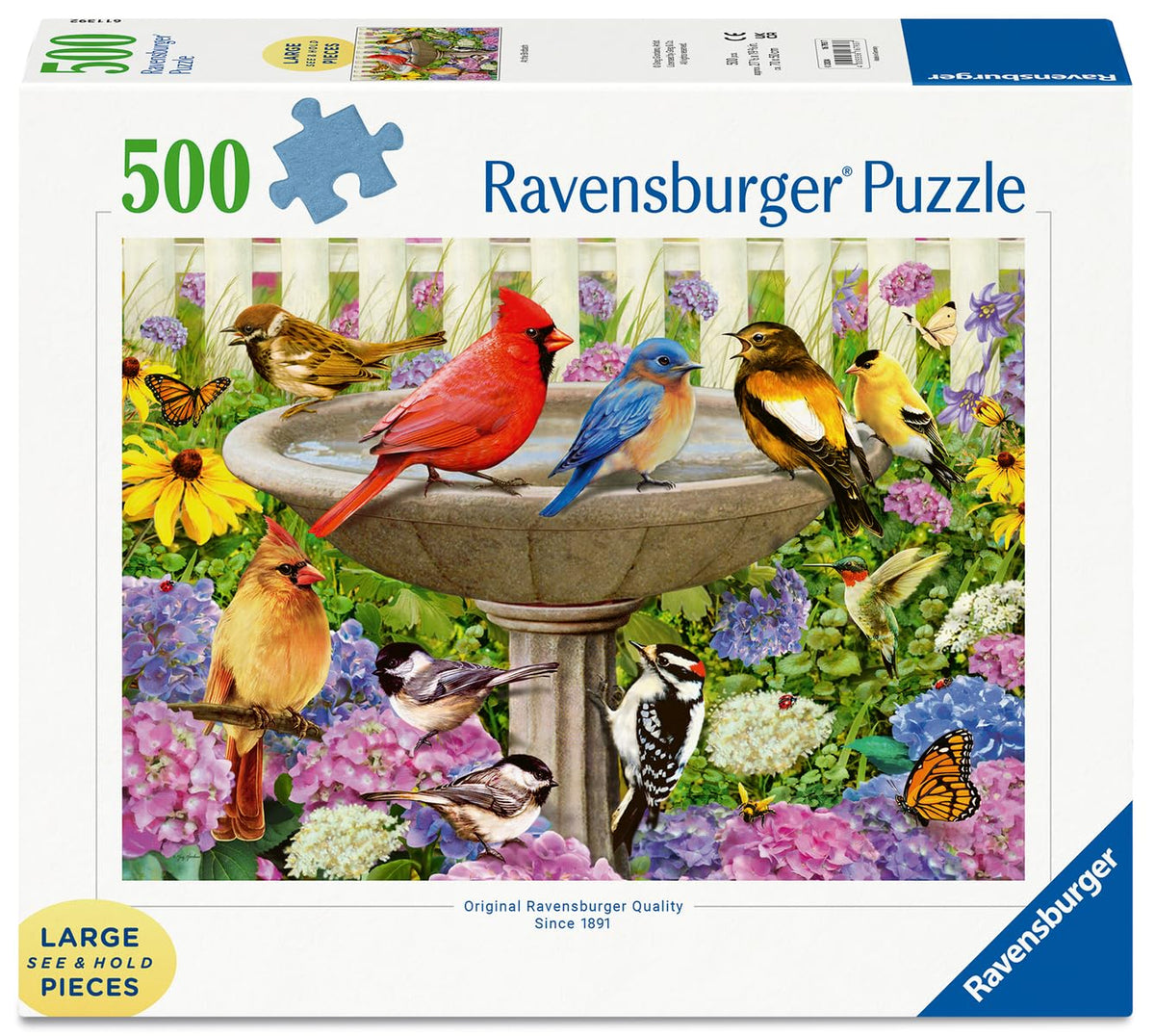 Ravensburger hydrangeas and rudbeckia image, perfect for bright, calming color puzzles.
