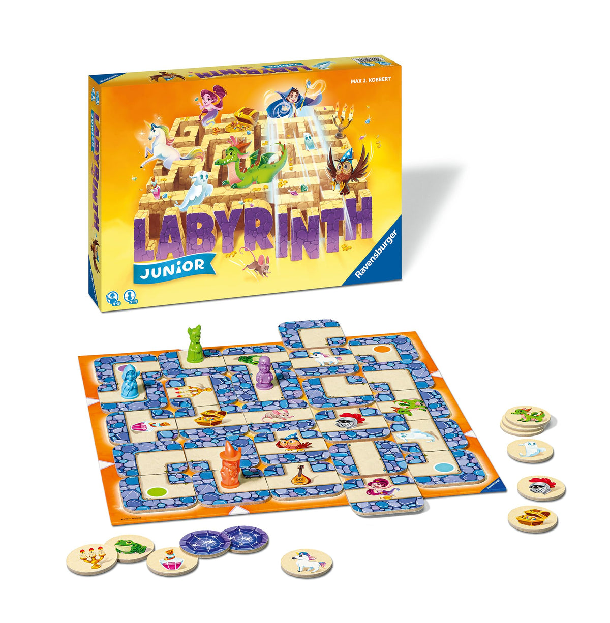 Ravensburger Labyrinth Junior treasure tokens ready for treasure-hunt adventures