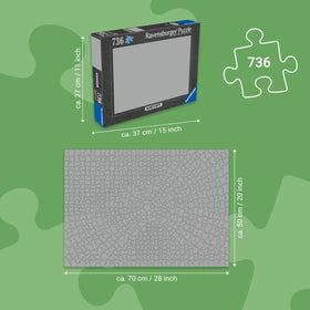 Ravensburger Krypt Black glare-free cardboard reduces reflections during building.