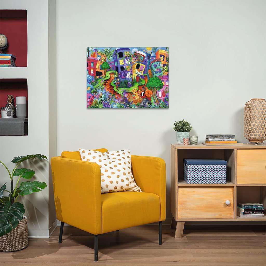 Ravensburger Lady Bug Lane linen-textured surface reduces glare while preserving detail.