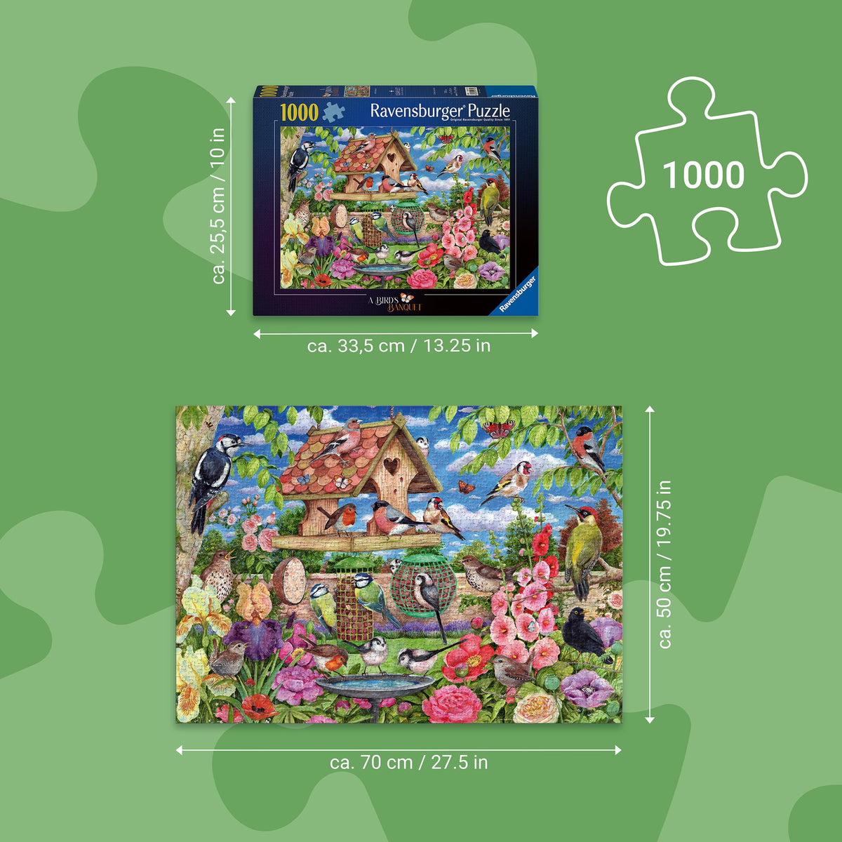 Ravensburger linen-finish reduces glare for better color and detail visibility.