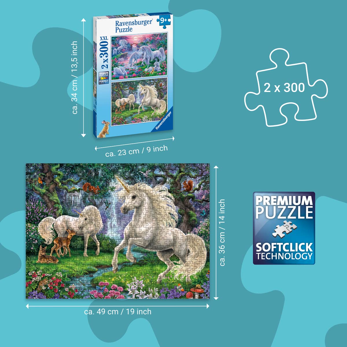 Ravensburger puzzle close-up showing linen texture and glare-free surface.