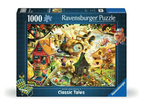 Ravensburger Look Out Little Pigs puzzle art with vibrant colors for a playful challenge